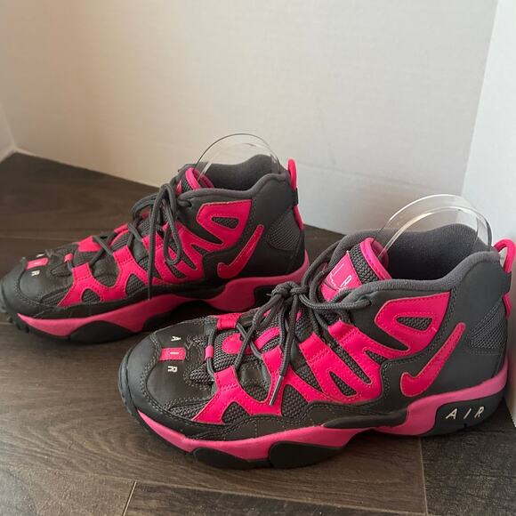 Nike Girls Air Slant Pink Gray Lace Up High Top Sneakers Size 7Y - Picture 3 of 10